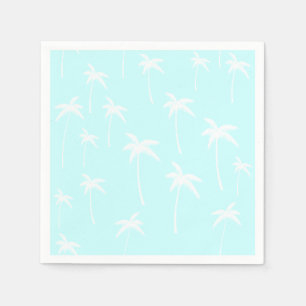 Blue and White Palm Trees Napkin
