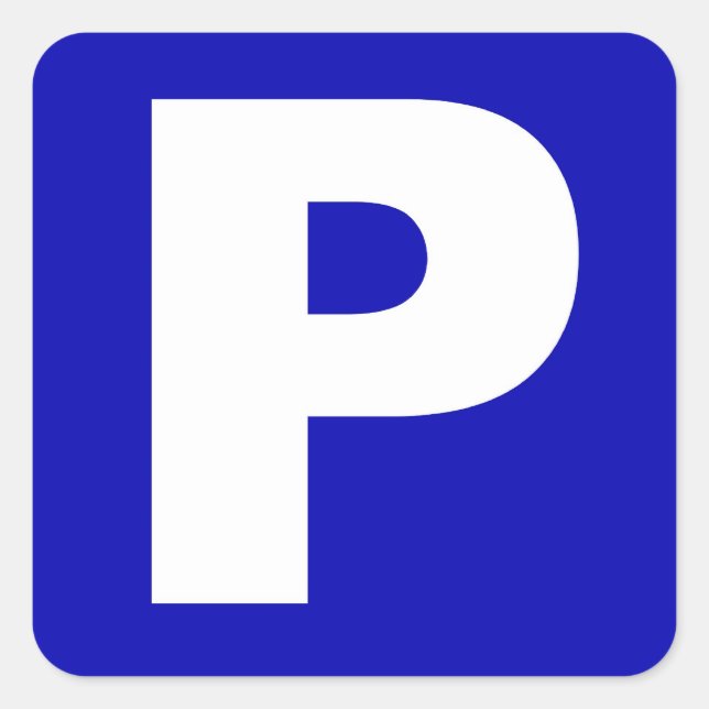 Blue and White Parking Sign Sticker (Front)