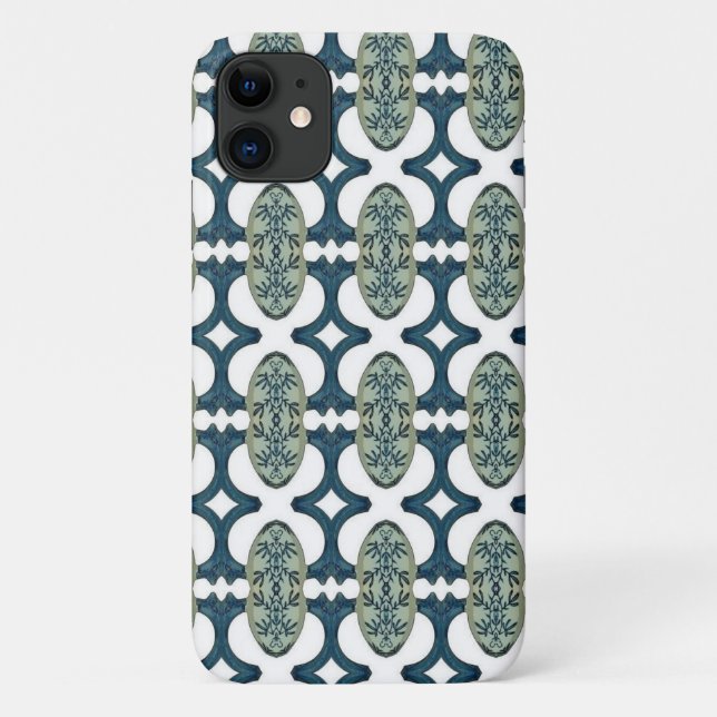 Blue And White Pattern Case-Mate iPhone Case (Back)