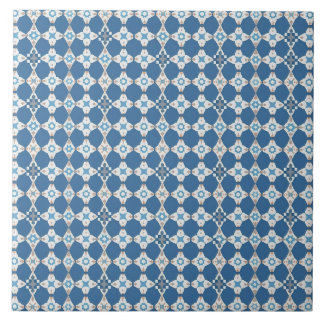 Blue and White Pattern Mediterranean Azulejo Ceramic Tile