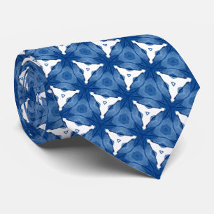 Blue and White Pattern  Tie