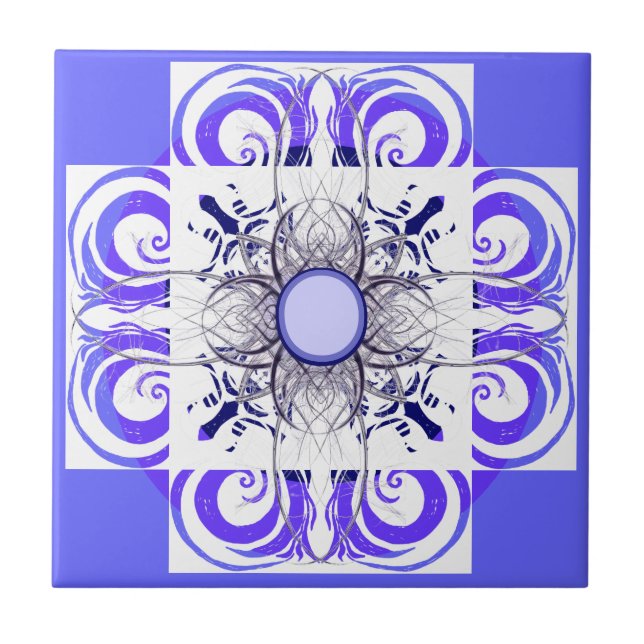 Blue and White Pattern Tiles (Front)