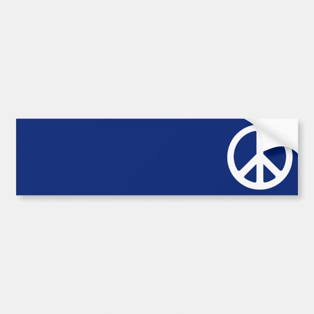 Blue and White Peace Symbol Bumper Sticker (Front)