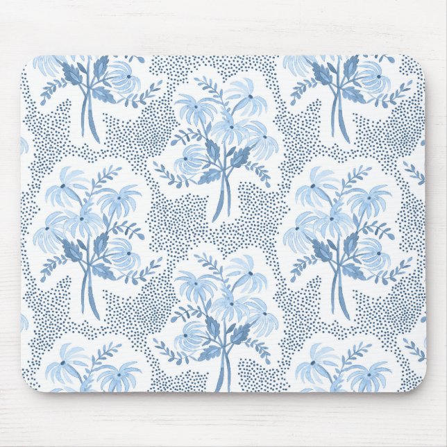 blue and white Pearl's Bouquet Mouse Pad (Front)