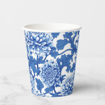 Blue and White Peony Chinoiserie Floral
