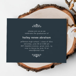 Blue and White Photo Graduation Party Invitation