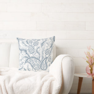 Blue and White Pineapple Paradise Cushion