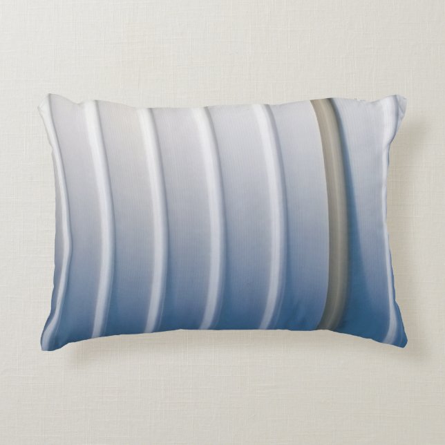 Blue and white plastic container decorative cushion (Front)