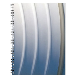Blue and white plastic container notebook