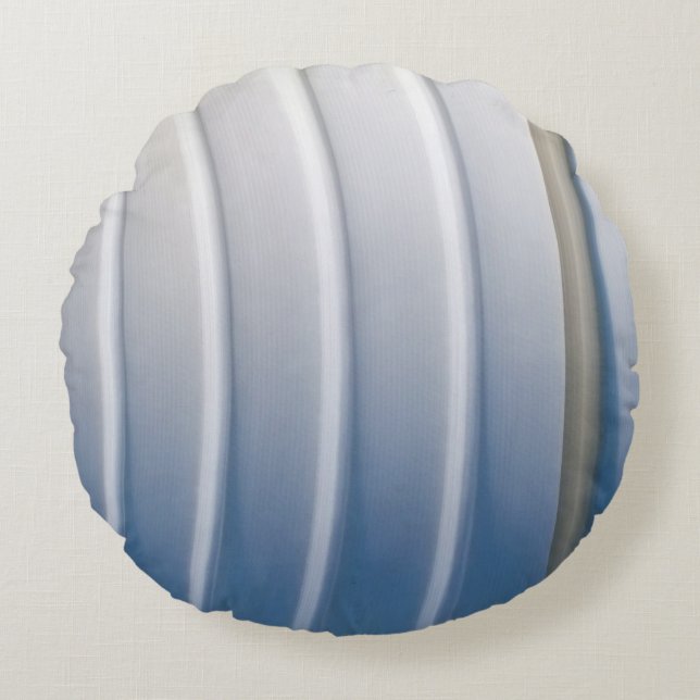 Blue and white plastic container round cushion (Front)