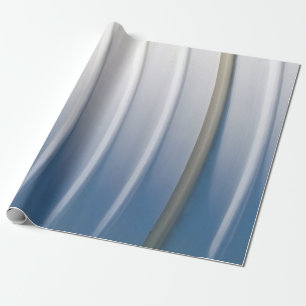 Blue and white plastic container wrapping paper