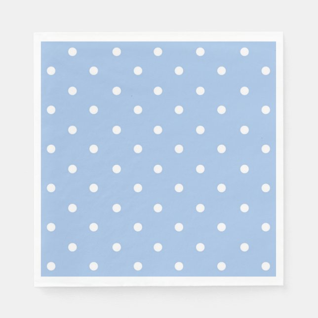 Blue and White Polka Dot Napkin (Front)