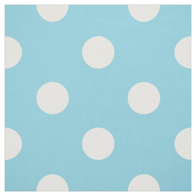 Blue and White Polka Dot Pattern Fabric (Swatch)