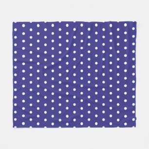 Blue and White Polka Dot Pattern Fleece Blanket
