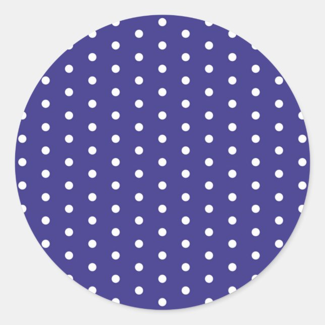 Blue and White Polka Dot Pattern  Large Gift Bag Classic Round Sticker (Front)