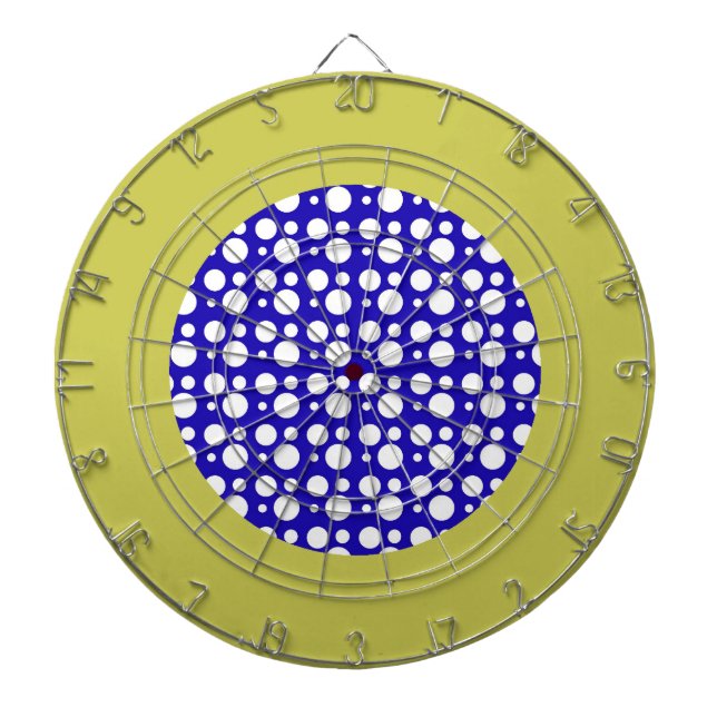 blue and white polka dots dartboard (Front)