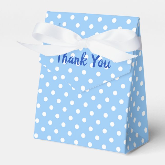 blue and white polka dots favour box (Front Side)