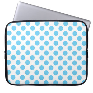 Blue and white polka dots pattern laptop sleeve
