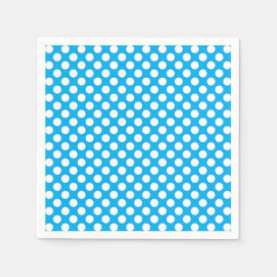 Blue and white polka dots pattern napkin