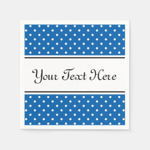 Blue and white polka dots pattern party napkins