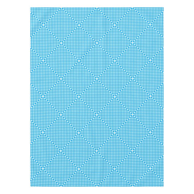 Blue and white polka dots pattern tablecloth (Front)