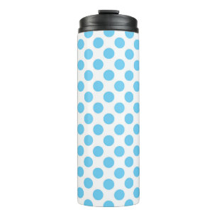 Blue and white polka dots pattern thermal tumbler
