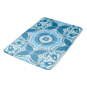 💙🤍Blue and white Porto Azulejos, Bath Mat