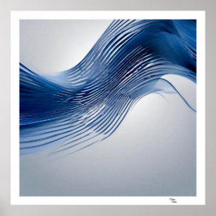 Blue and White Poster