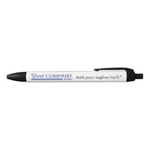 Blue and White Promotional Logo Ink Pen