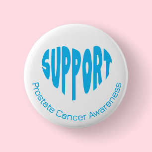 Blue and White Prostate Cancer Awareness 6 Cm Round Badge