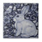 Blue and White Rabbit with Bird Tile Design