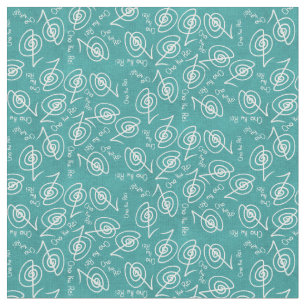 Blue and White Reiki Cho Ku Rei Pattern Fabric
