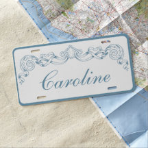 Blue and White Ribbon Crest Frame Personalised