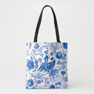 Blue and White Russian ornament Tote Bag