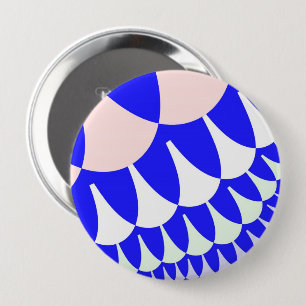 Blue and White Scales 10 Cm Round Badge