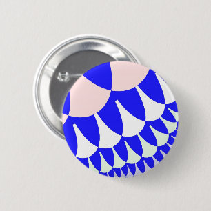 Blue and White Scales 6 Cm Round Badge