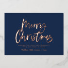 Blue and white script merry Christmas non photo Fo