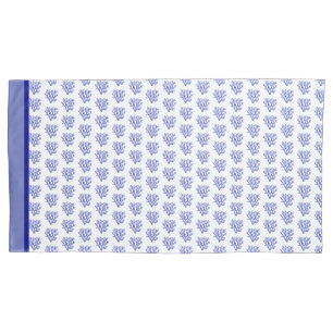 Blue and white sea coral pillowcase