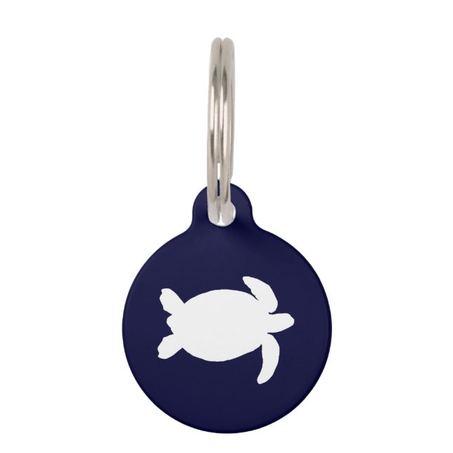 Blue and White Sea Turtle Pet Tag (Front)