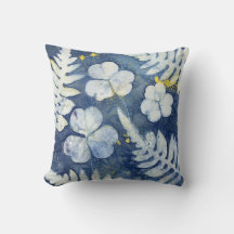 Blue and White Shamrock Cyanotype Art