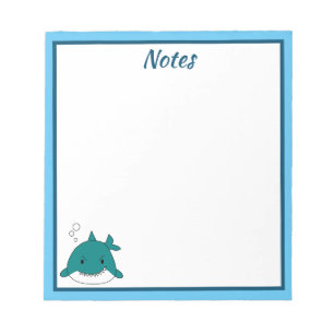 Blue And White Shark Notepad