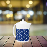 Blue and White Shibori Lines Pattern<br><div class="desc">Shibori is the Japanese technique for tie-dying.  This watercolor look pattern features white geometric lines on a navy / indigo blue background</div>