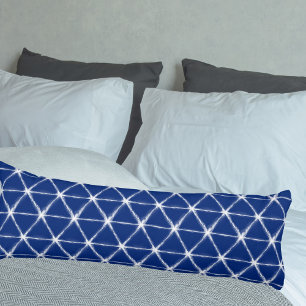 Blue and White Shibori Lines Pattern  Body Cushion