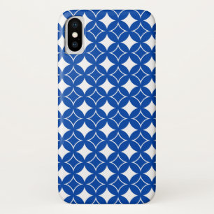 Blue and white shippo pattern iPhone x case