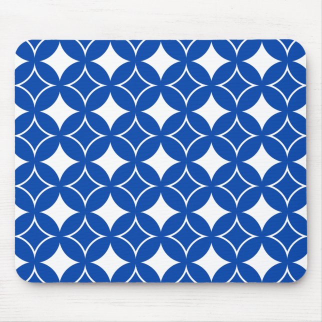 Blue and white shippo pattern mouse pad (Front)
