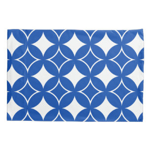 Blue and white shippo pattern pillowcase