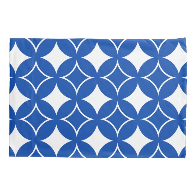 Blue and white shippo pattern pillowcase (Back)
