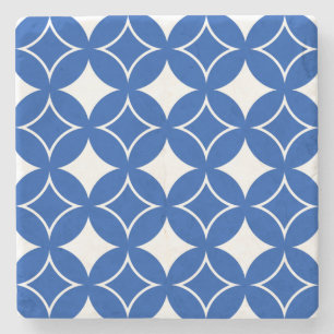 Blue and white shippo pattern stone coaster
