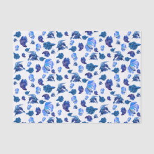 Blue and white Siamese fighting fish Tissue Paper