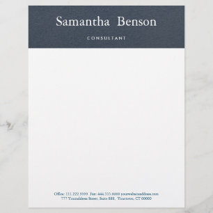 Blue and White Simple Modern Minimalist Letterhead Template